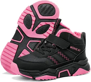 Lossarye Girls Boys Winter Warm Hiking Snow Boots Soft Faux Fur Lined Outdoor Non-Slip Walking Climbing Sneakers