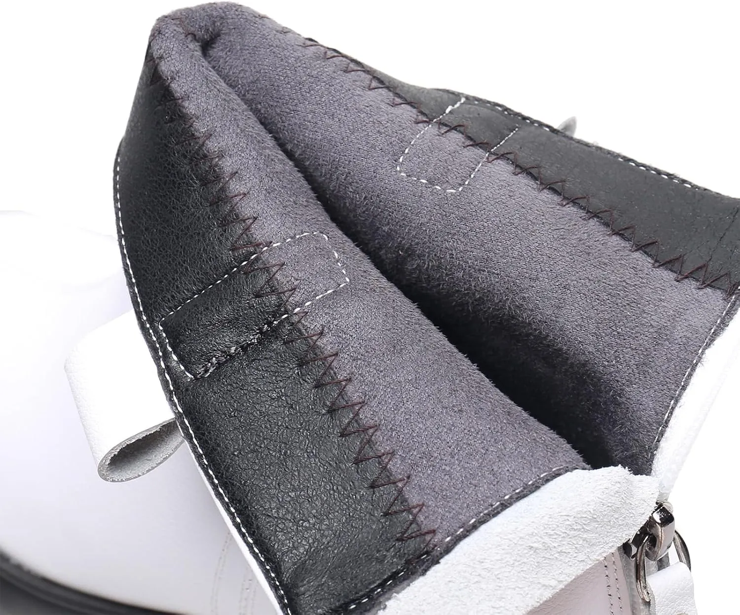 Lossarye Women's Leather Platform Wedges Ankle Boots with Back Zipper Fashion Vintage Round Toe Comfortable Warm Lining Casual High Top Soft Sole Anti-slip Booties