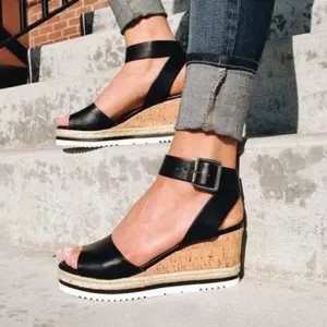 Low Heel Sandals for Women Dressy Summer 2025 Casual Sandals Ladies Wedge Sandals for Women Comfortable Platform Sandals with Ankle Strap Wide Width Platform Wedge Sandals Party Dress Shoes