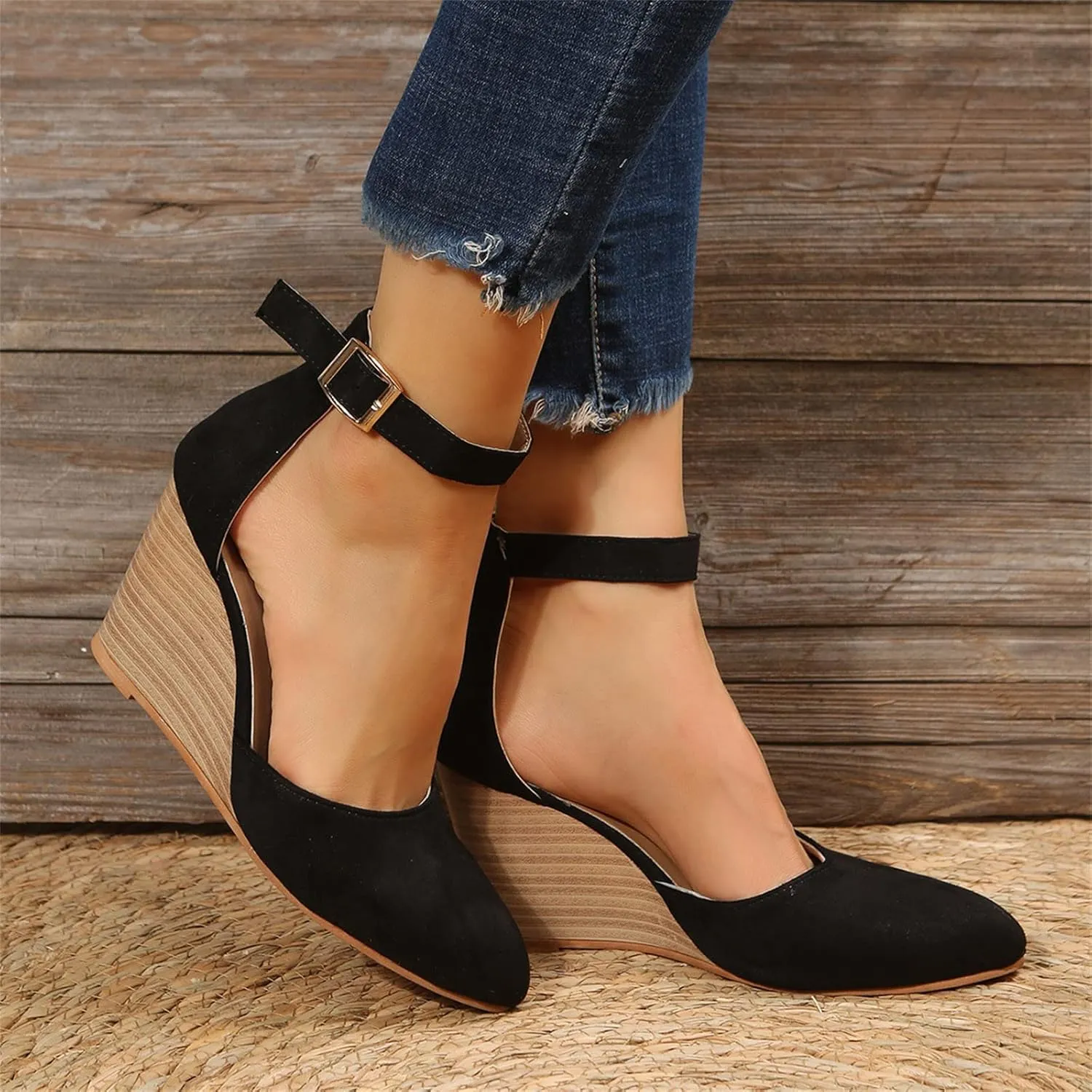 Low Heel Sandals for Women Dressy Summer 2025 Casual Sandals Ladies Wedge Sandals for Women Comfortable Platform Sandals with Ankle Strap Wide Width Platform Wedge Sandals Party Dress Shoes