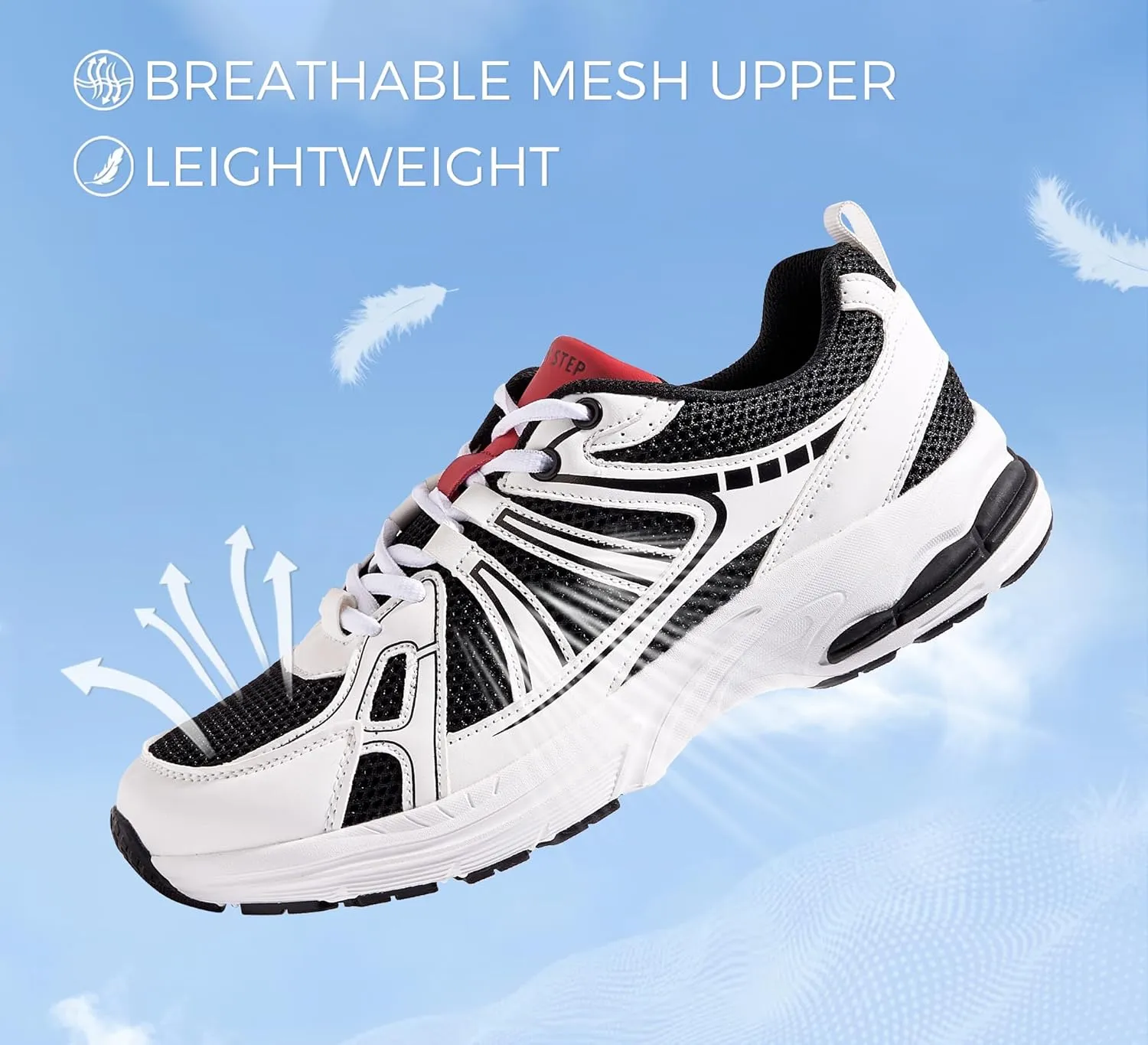LUCKY STEP Men's Mesh Breathable Fashion Sneakers Non Slip Comfortable Running Shoes Lightweight Casual Workout Tennis Shoes