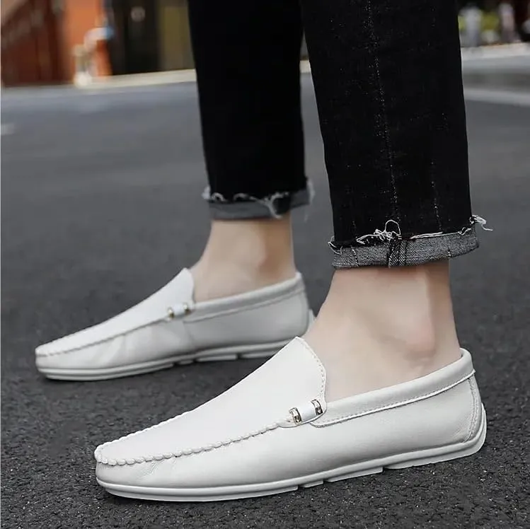 Luxury Business Dress Oxford Men Leather Shoes Spring Autumn Painted Stripes Loafers Breathable Office Wedding Shoes for Man