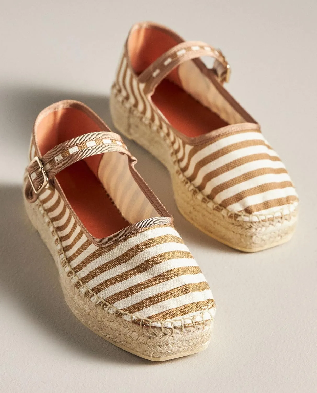 Mary Jane Espadrille Flats for Women Woven Ballet Flat Espadrille Canvas Summer Flats