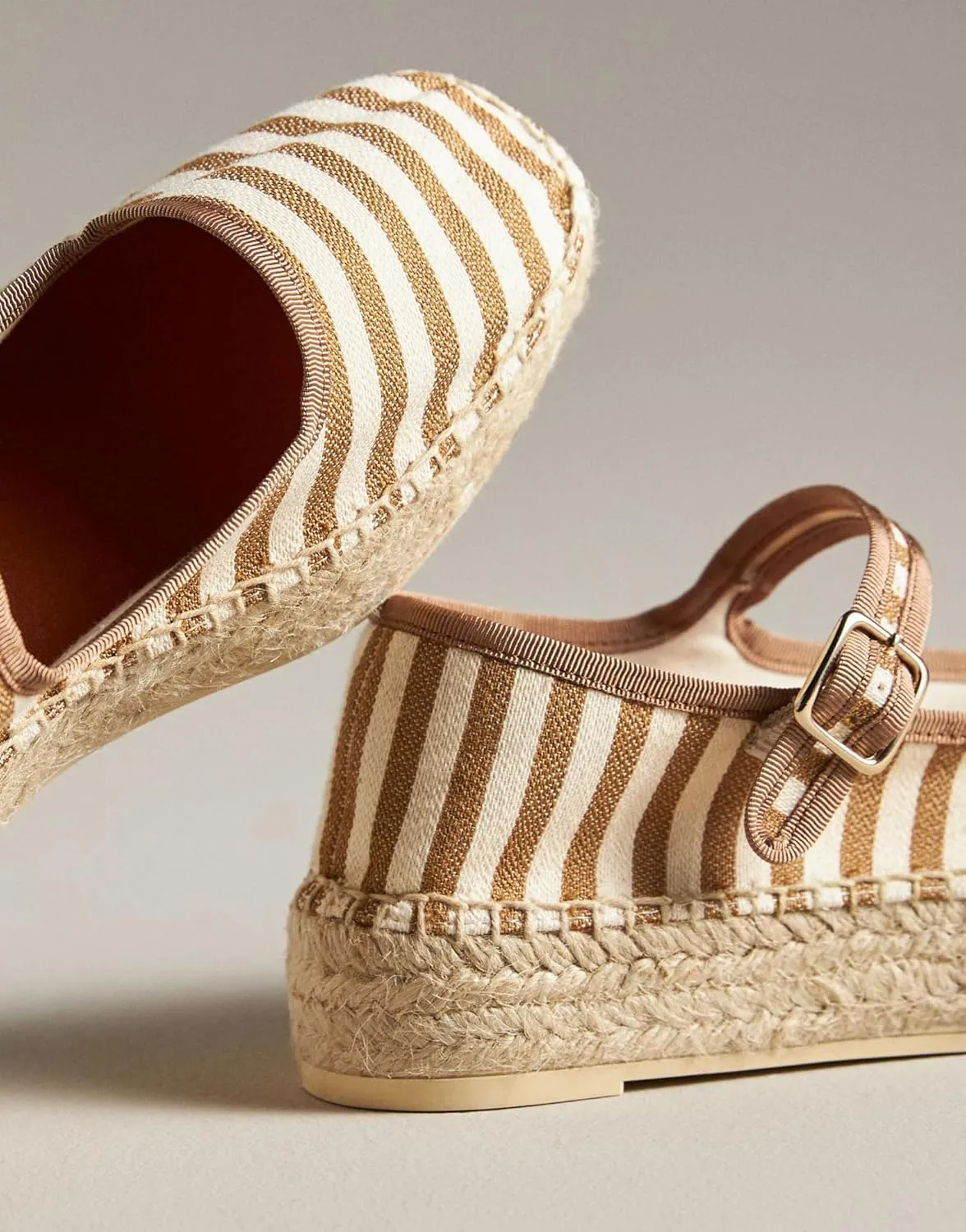 Mary Jane Espadrille Flats for Women Woven Ballet Flat Espadrille Canvas Summer Flats