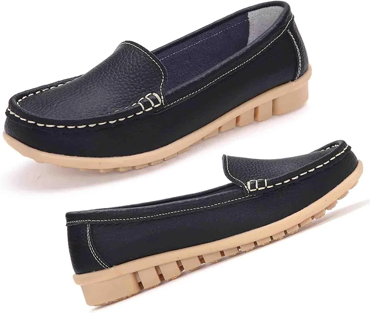 MEBAMY Women's Casual Platform Loafers Lightweight and Non-Slip Wedge Fashion Slip-On Sneaker for Women,White