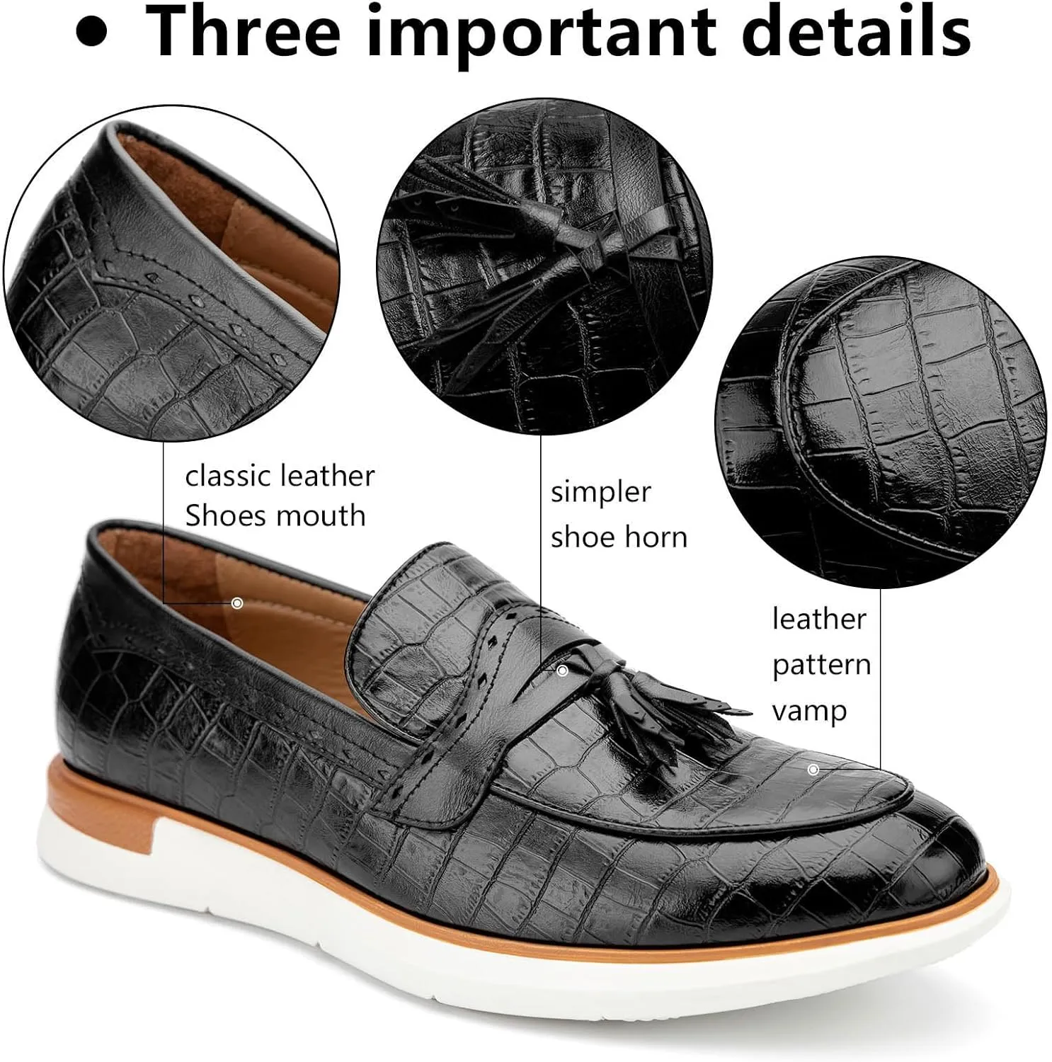 Meijiana Men's Classic Loafers Shoes Faux Leather Loafers Wedding Dress Shoes
