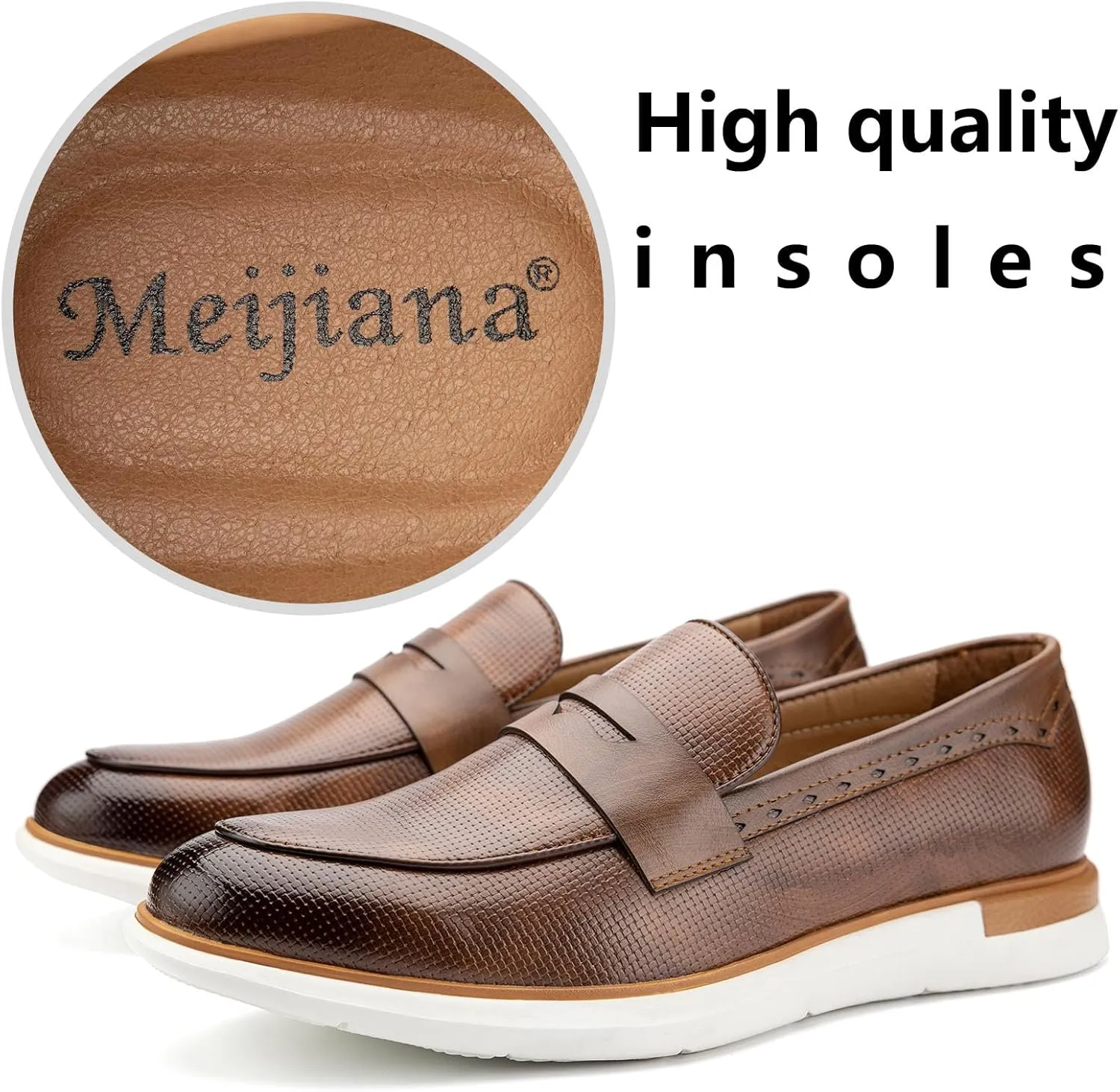 Meijiana Men's Classic Loafers Shoes Faux Leather Loafers Wedding Dress Shoes