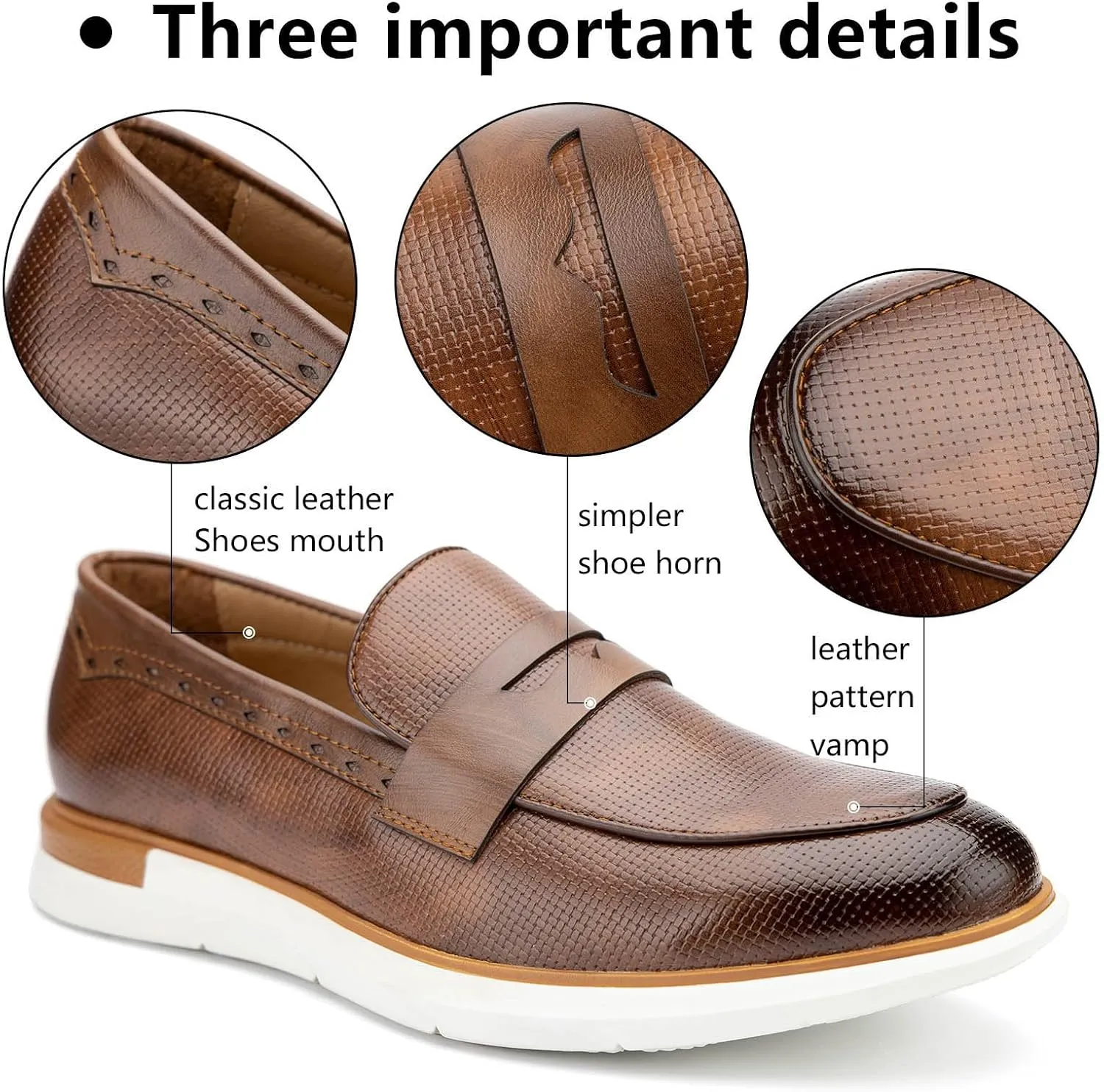 Meijiana Men's Classic Loafers Shoes Faux Leather Loafers Wedding Dress Shoes