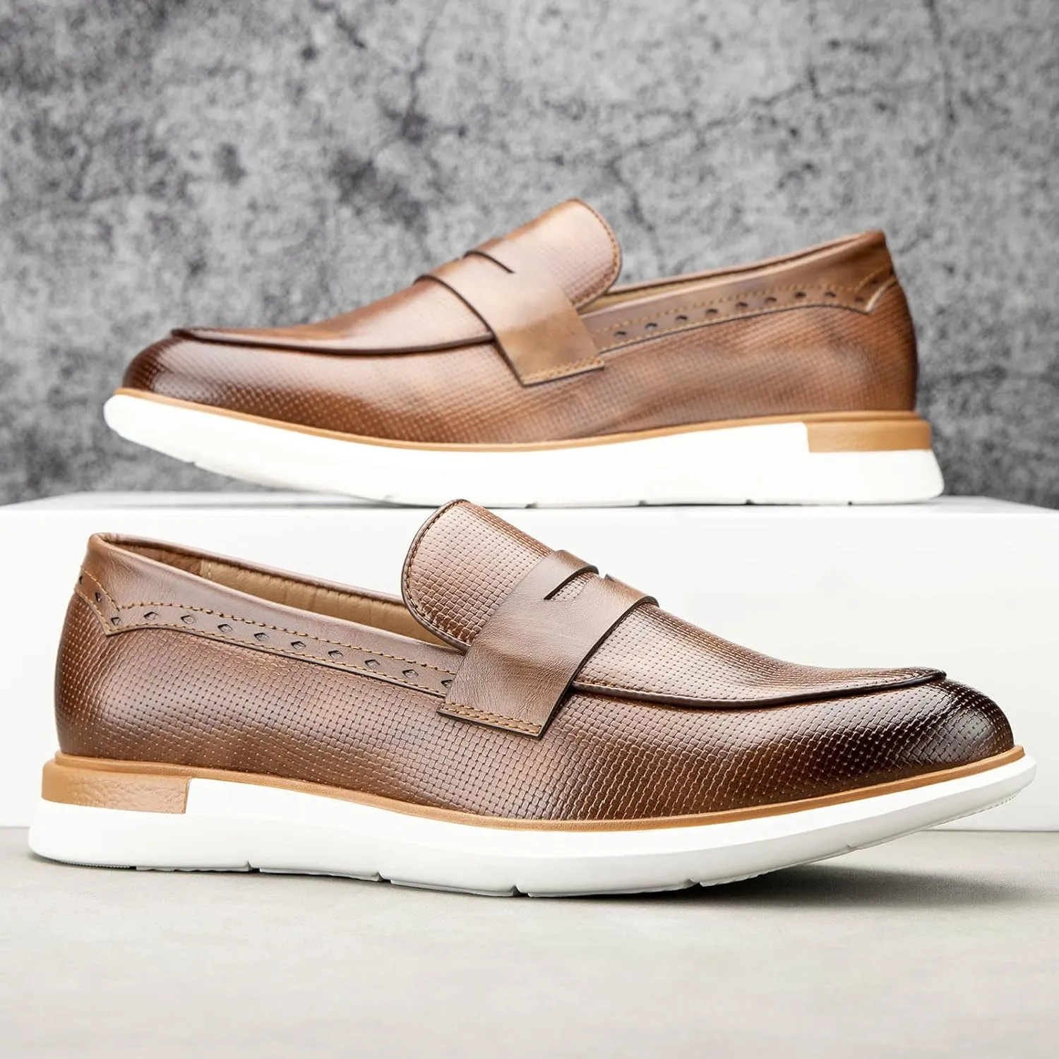 Meijiana Men's Classic Loafers Shoes Faux Leather Loafers Wedding Dress Shoes