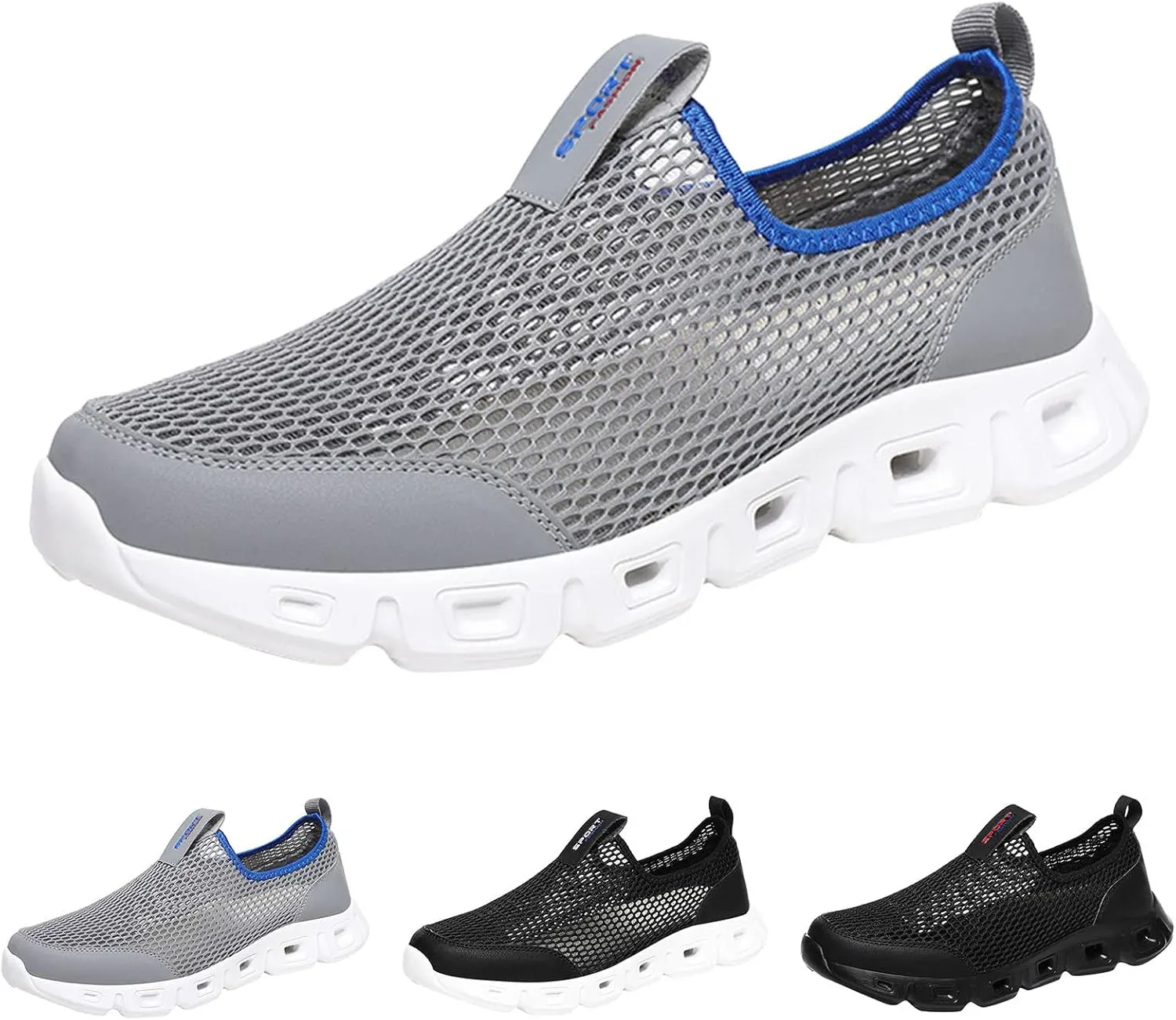 Men Sports Shoes Couple Shoes Fashionable New Pattern Hollow Mesh Breathable Comfortable Sports Mens Slip on Sneaker Men's Sa