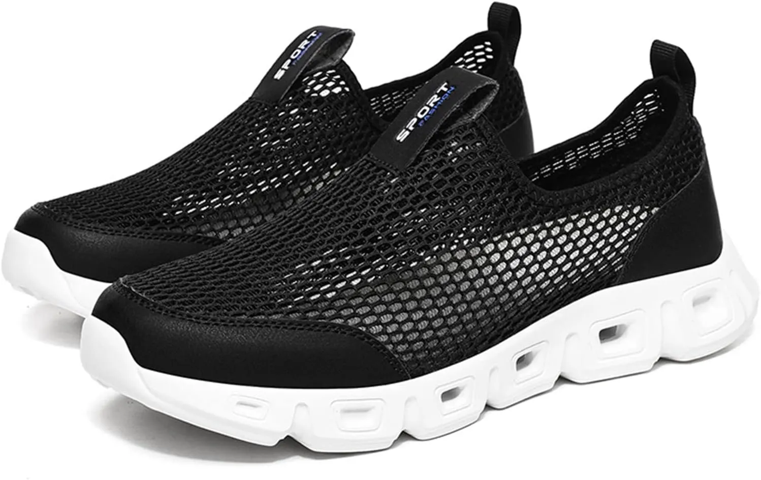 Men Sports Shoes Couple Shoes Fashionable New Pattern Hollow Mesh Breathable Comfortable Sports Mens Slip on Sneaker Men's Sa