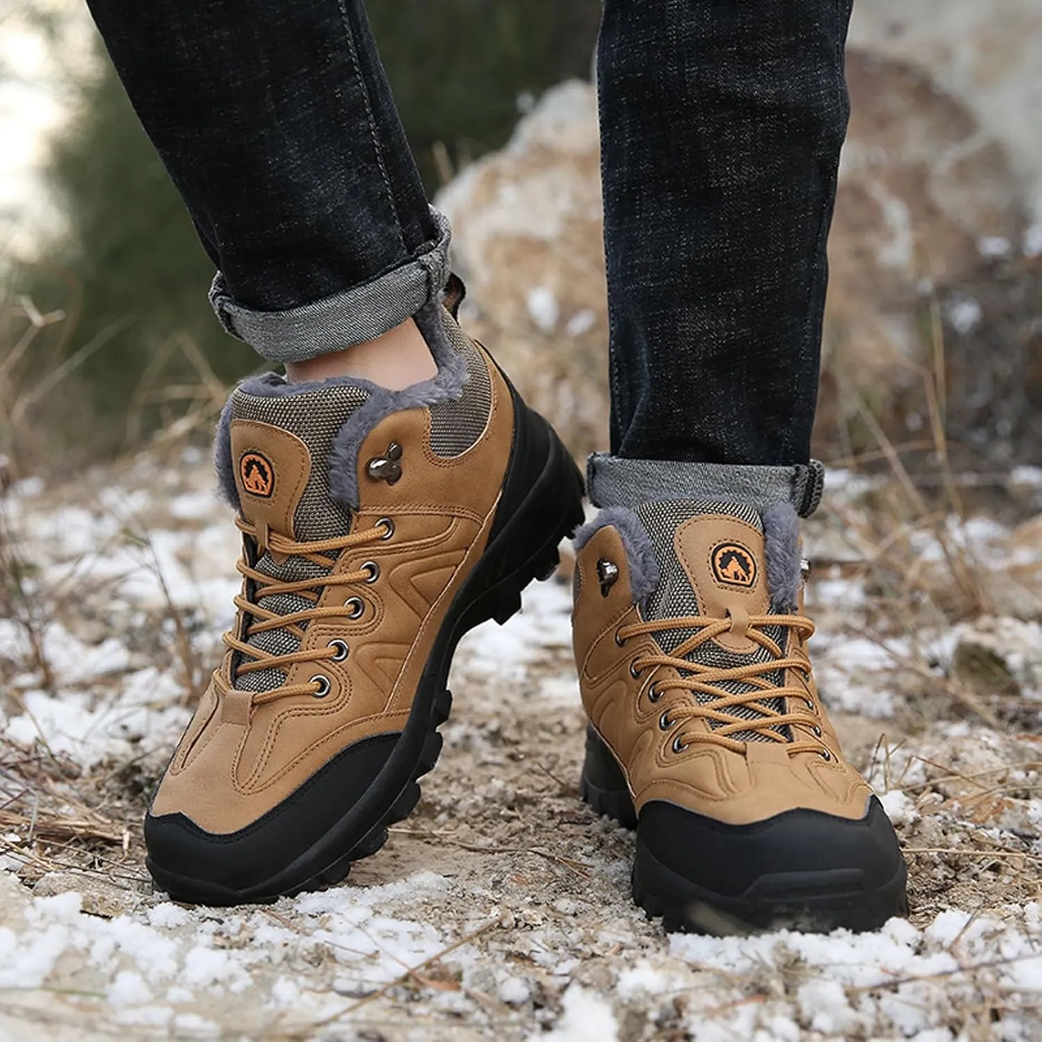 Men Winter Sneakers Outdoor Shoes Padded Warm Cotton Shoes Lightweight Hiking Shoes Large Size Shoes Men Casual Skater Men's