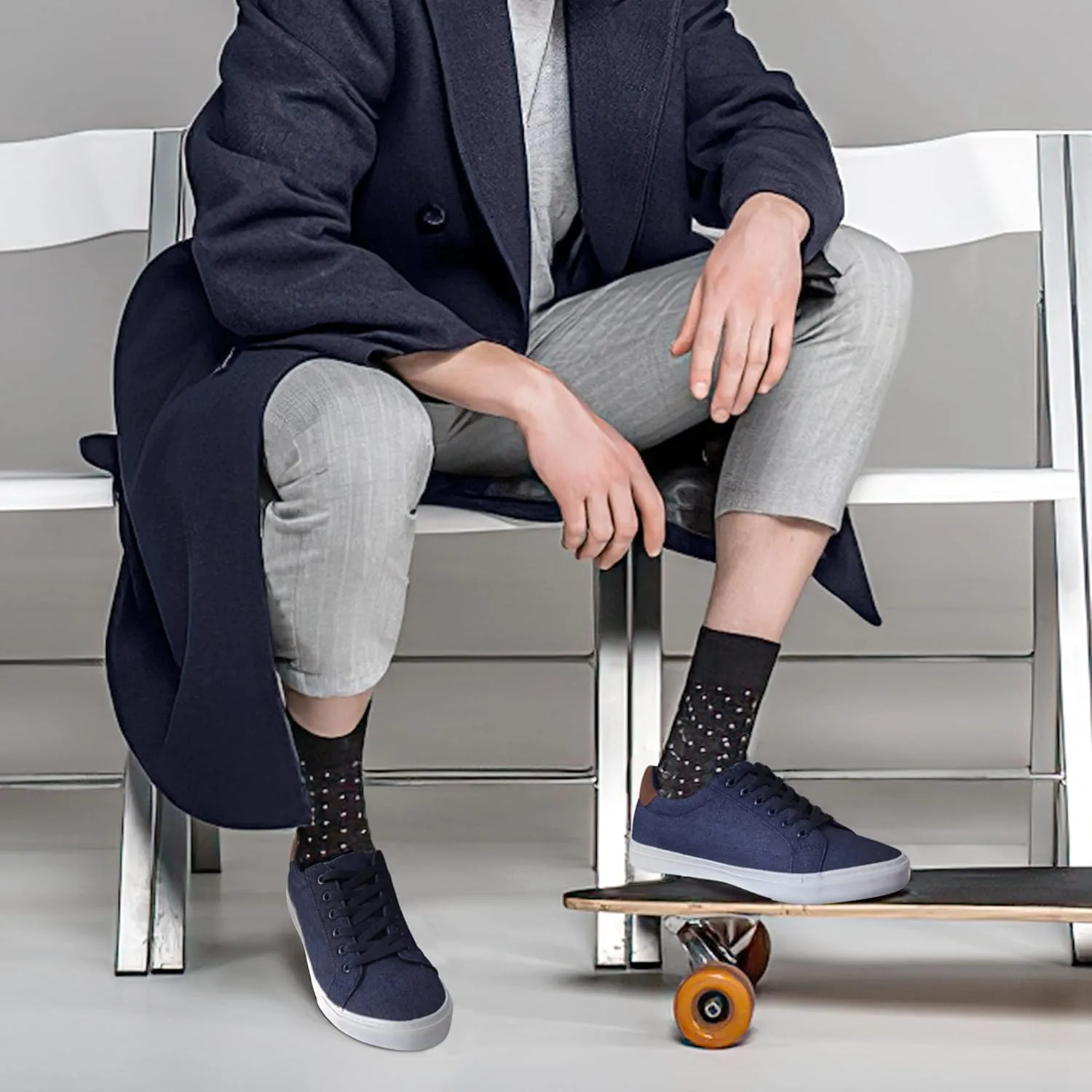 Men's Black Classic Low Top Shoes Canvas Fashion Sneaker with Soft Insole Causal Dress Shoes for Men Comfortable Walking Shoes