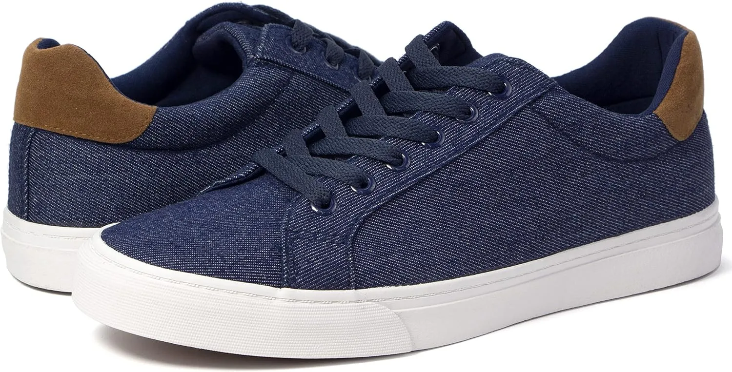 Men's Black Classic Low Top Shoes Canvas Fashion Sneaker with Soft Insole Causal Dress Shoes for Men Comfortable Walking Shoes