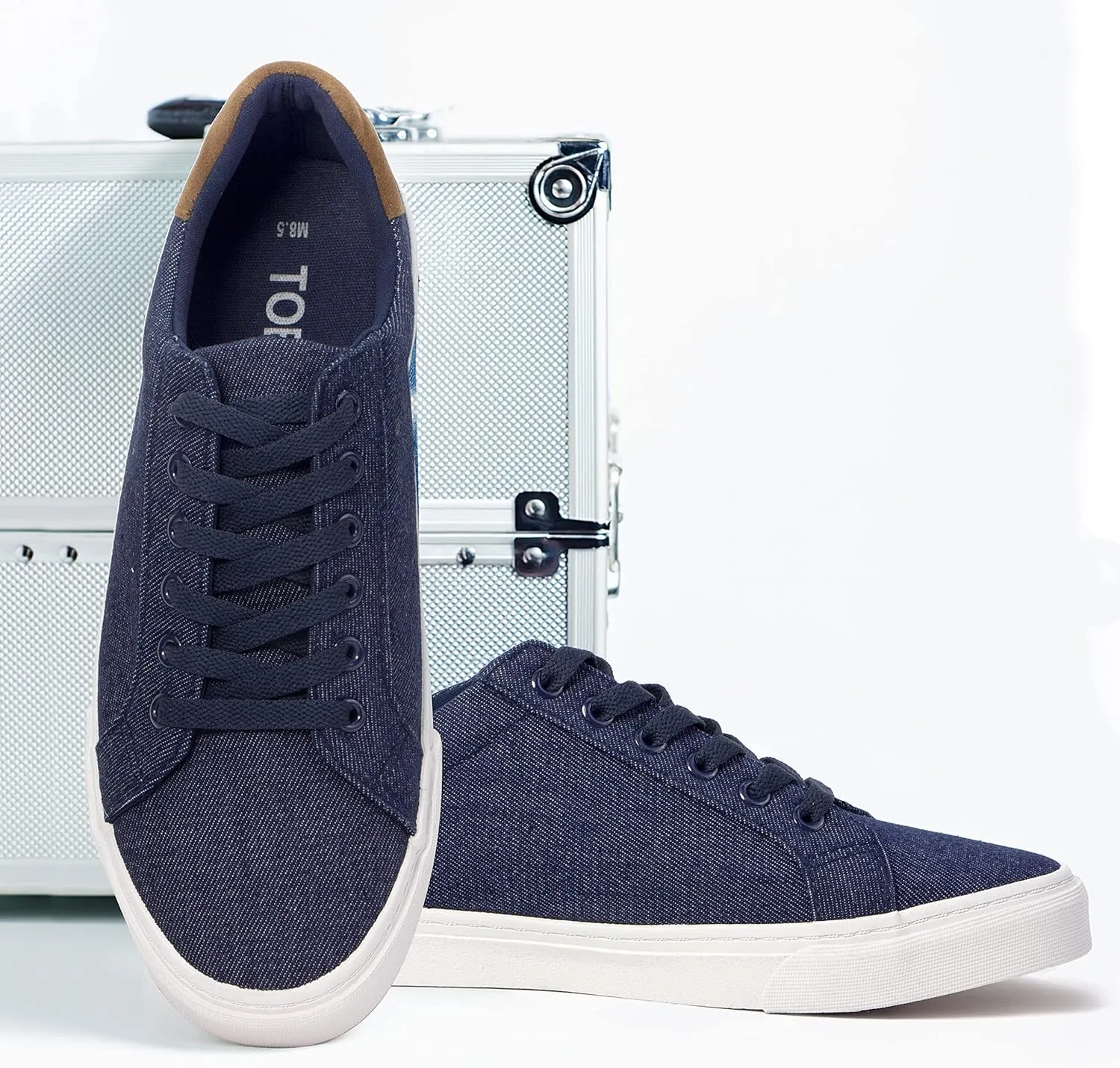 Men's Black Classic Low Top Shoes Canvas Fashion Sneaker with Soft Insole Causal Dress Shoes for Men Comfortable Walking Shoes