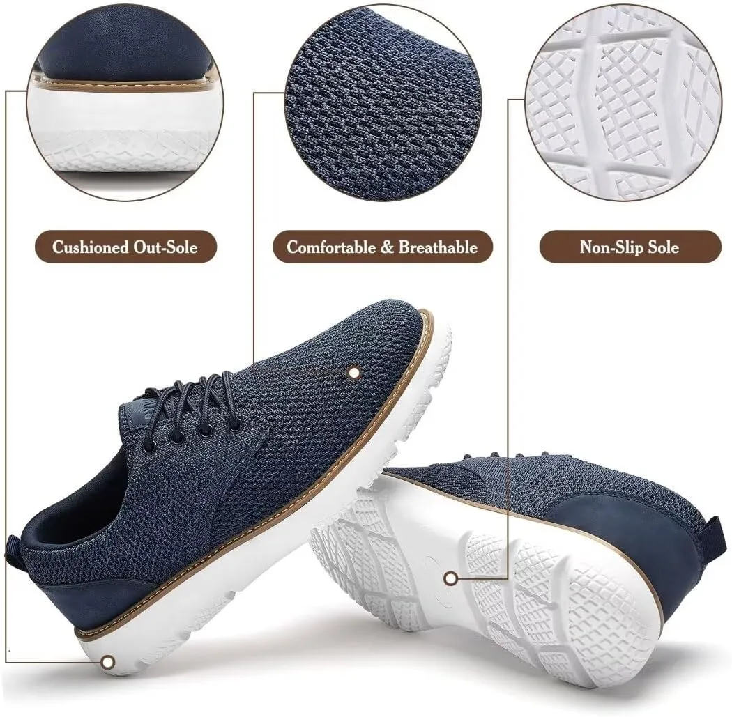 Men's Breathable Mesh Comfortable Business Casual Shoes with Sneakers Design for Long Standing, Office Work, Formal Occasions & Walking