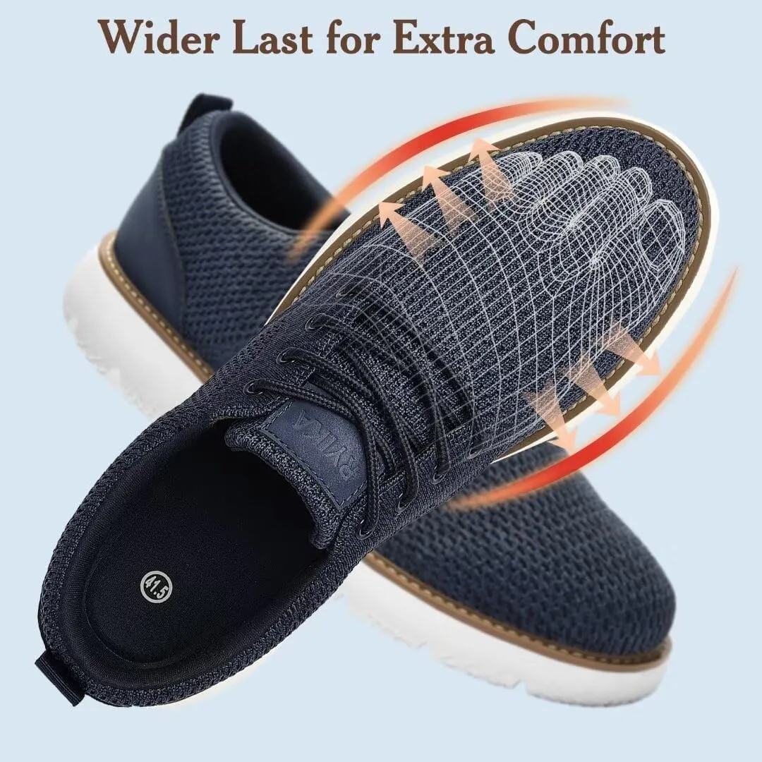 Men's Breathable Mesh Comfortable Business Casual Shoes with Sneakers Design for Long Standing, Office Work, Formal Occasions & Walking