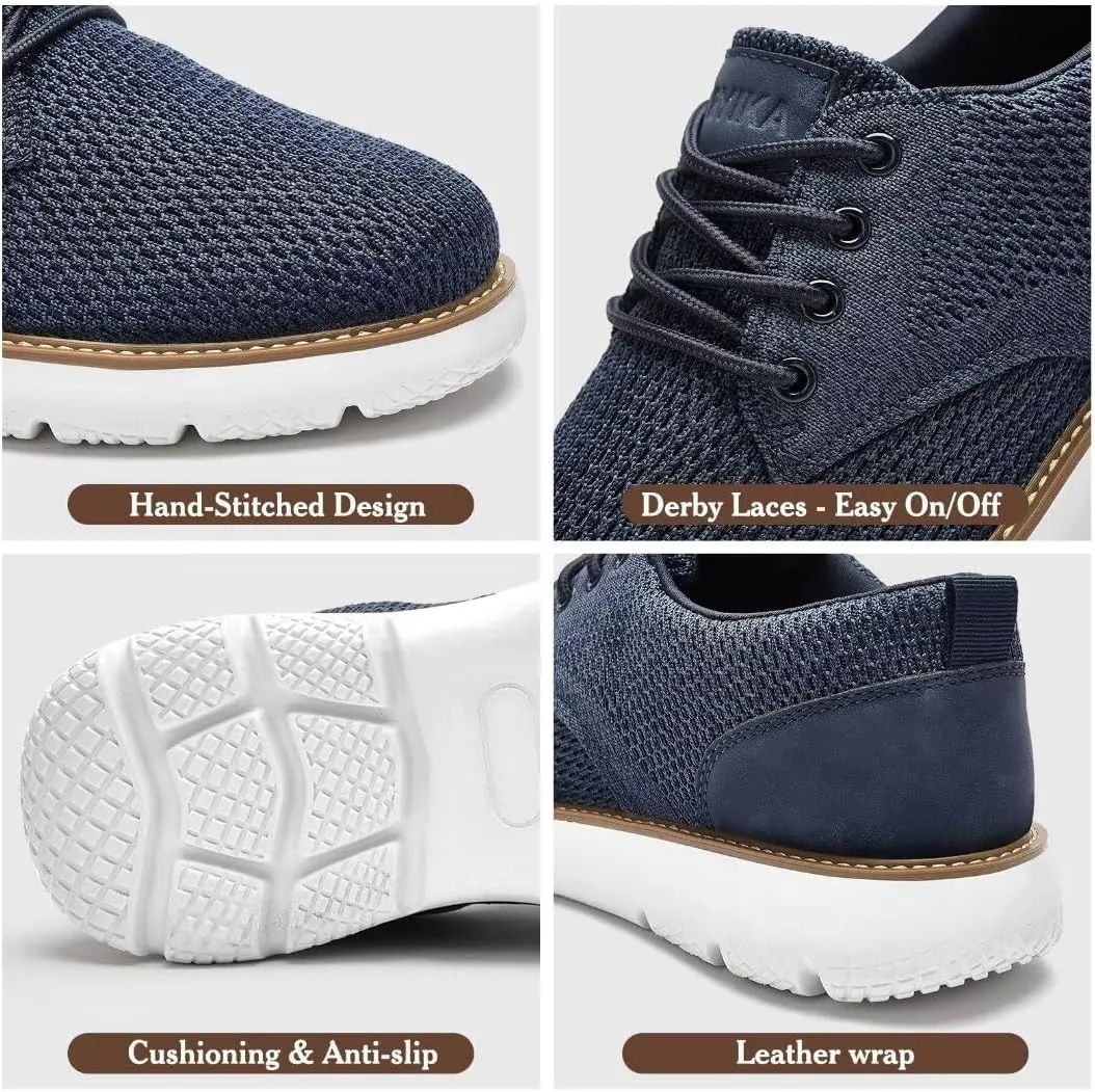 Men's Breathable Mesh Comfortable Business Casual Shoes with Sneakers Design for Long Standing, Office Work, Formal Occasions & Walking