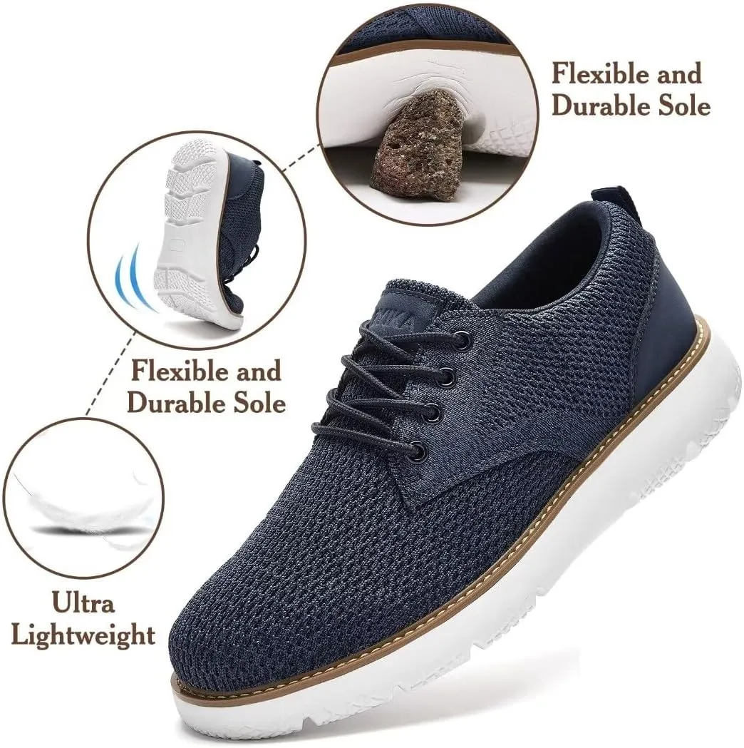 Men's Breathable Mesh Comfortable Business Casual Shoes with Sneakers Design for Long Standing, Office Work, Formal Occasions & Walking