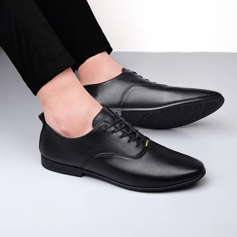 Men's Business Casual Loafers Derby Shoes Patent Leather Formal Oxford Lace-up Dress Shoes for Men
