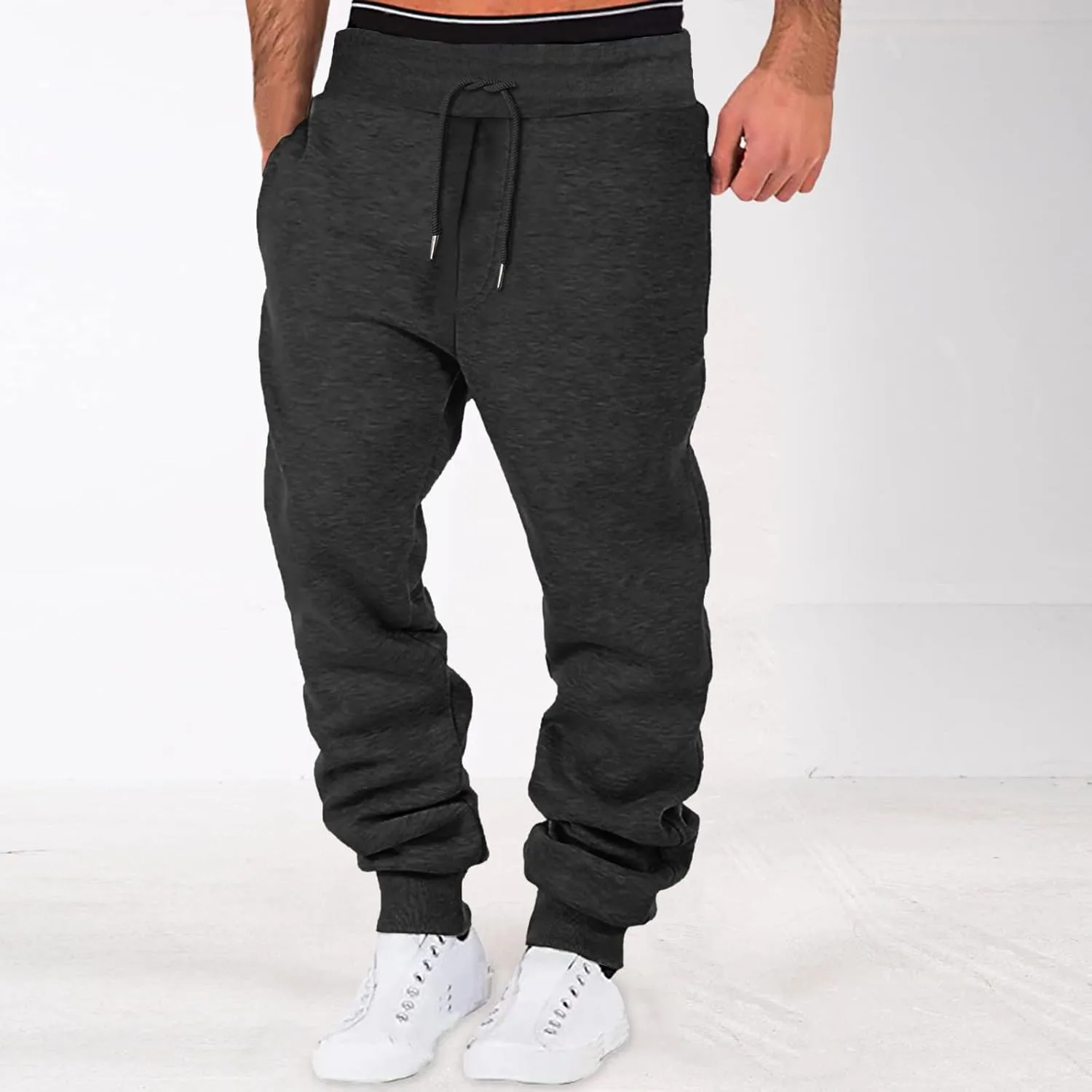 Mens Cargo Sweatpants Casual Jogging Sports Elastic with Pockets Men's Men's Pants Trousers with Zipper Pockets
