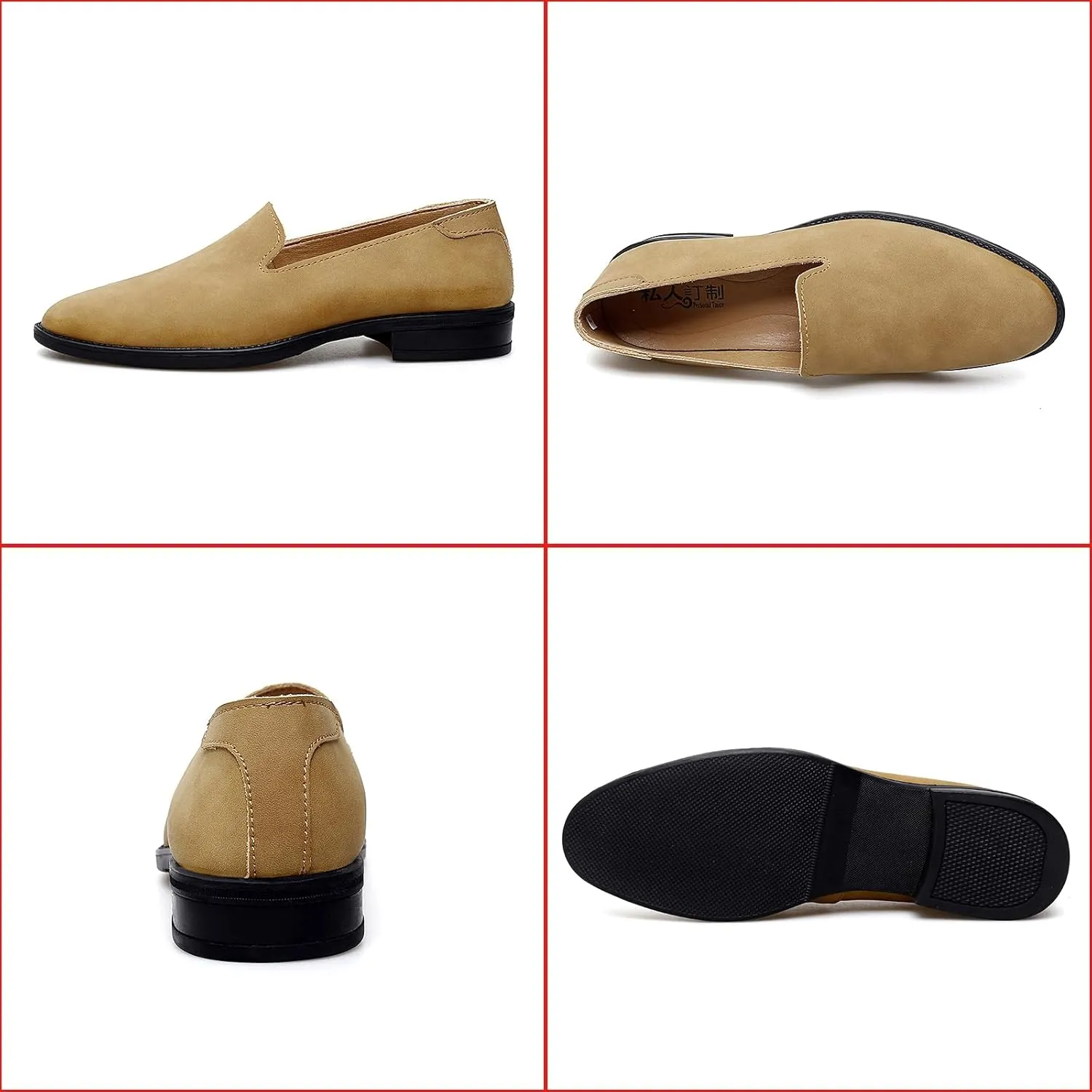Men's Genuine Leather Slip On Dress Oxford Loafers Classic Simple Cap Toe Low Top Driving Shoes Lightweight Casual Business Formal Shoes