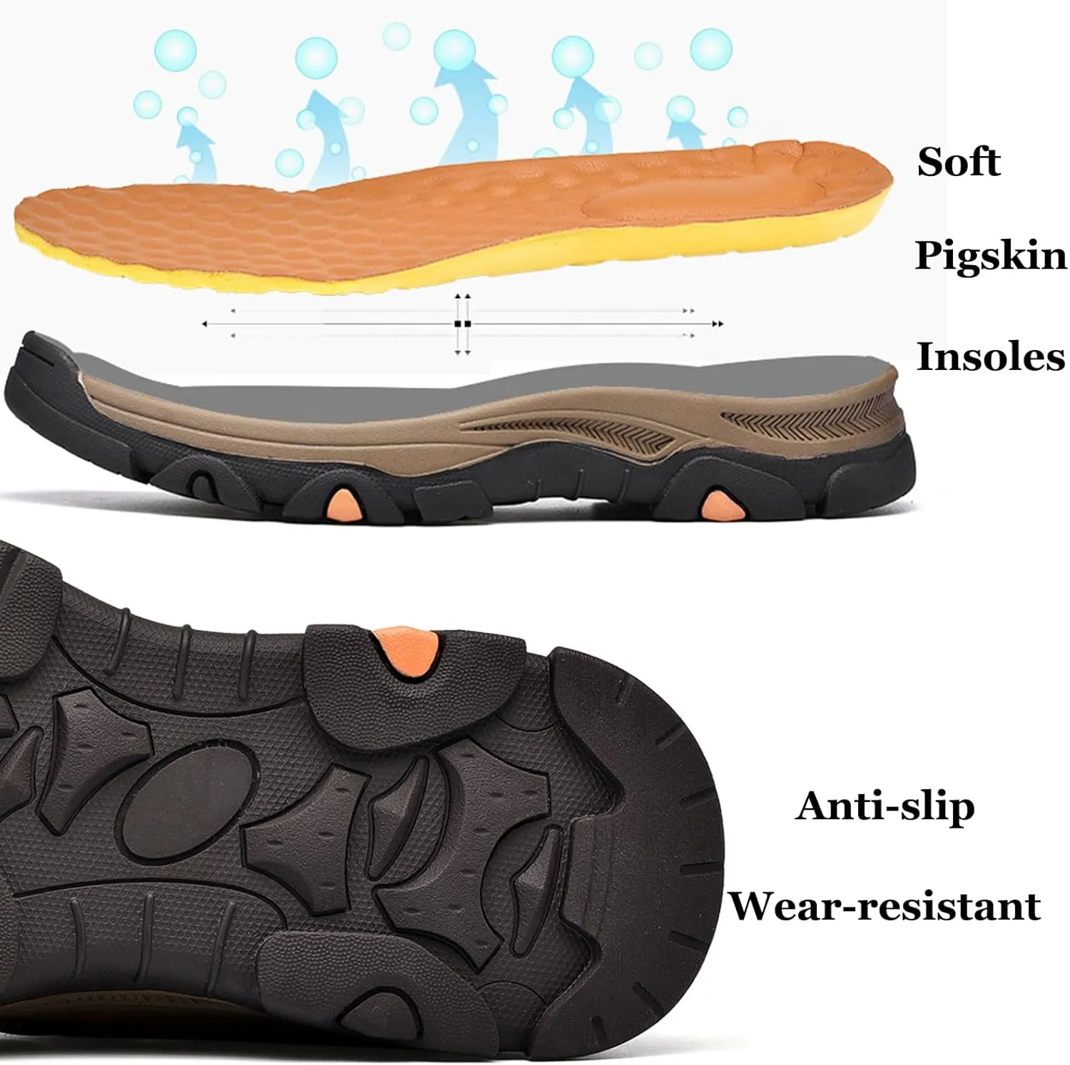 Men's Genuine Leather Slip On High Top Loafers Retro Casual Non Slip Comfy Ankle Boots for Outdoor Hiking Camping Driving Work Chukka Oxfords