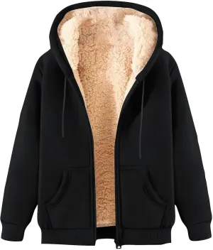 Men's Hoodies Sherpa Lined Fleece Hooded Pullover Long Sleeve Drawstraing Trendy Warm Sweatshirts with Pocket