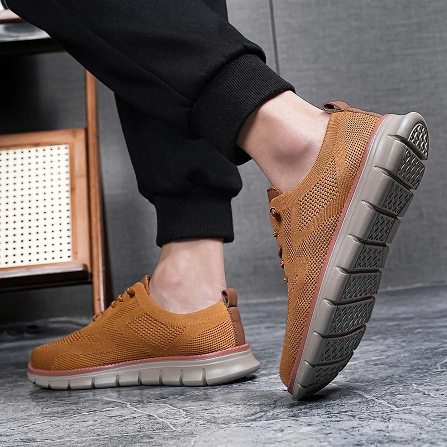 Men's Loafers Comfortable Light-Weight Slip-on Breathable Mesh Outdoor Travel