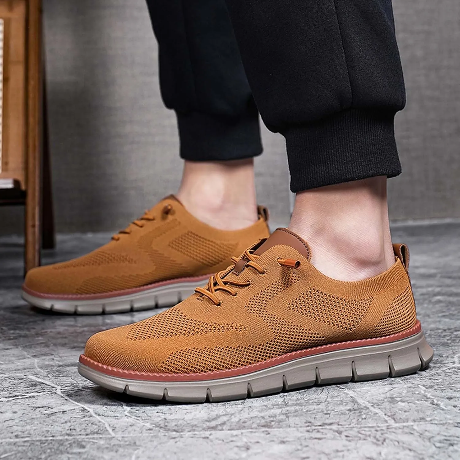 Men's Loafers Comfortable Light-Weight Slip-on Breathable Mesh Outdoor Travel