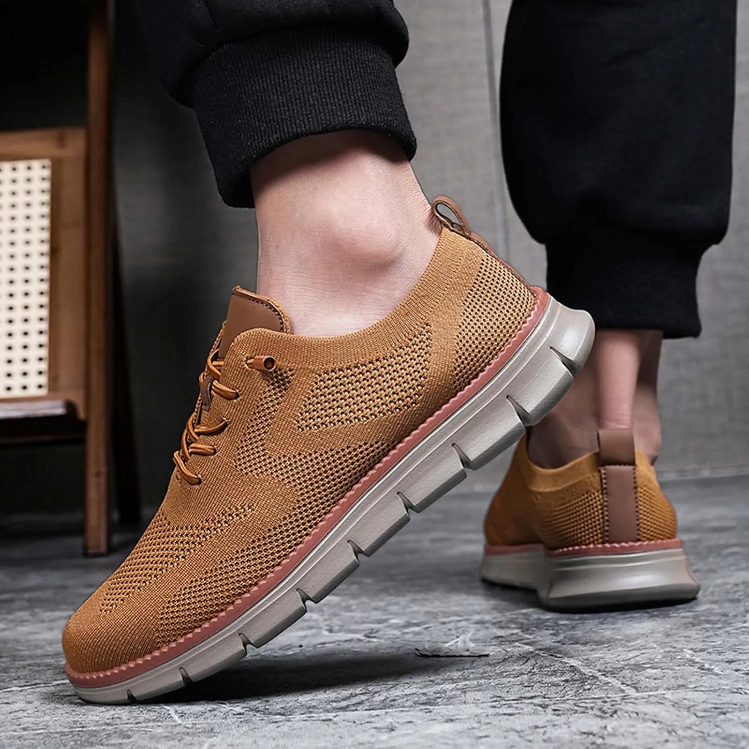 Men's Loafers Comfortable Light-Weight Slip-on Breathable Mesh Outdoor Travel