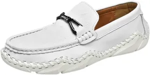 Mens Loafers Shoe Round Toe Crocodile Print Leather Flat Heel Resistant Comfortable Party Classic Slip On