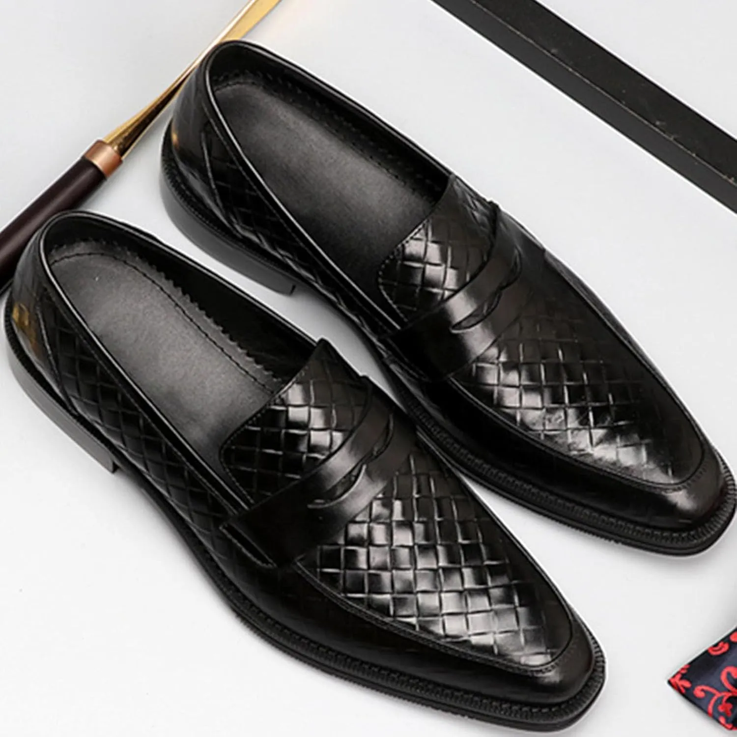 Men's Loafers Slip on Shoes Loafers Driving Loafers Casual Weaving Loafers for Men