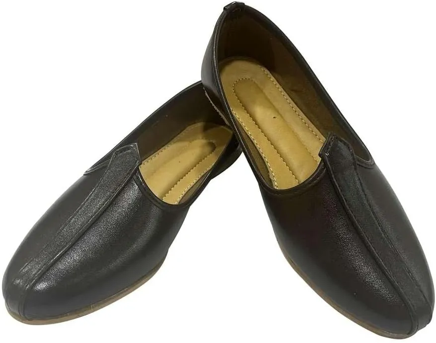 Men's Punjabi Jutti Durable and Comfortable Indian Wedding Shoes, Classic Ethnic Footwear Mojari Loafers for Men