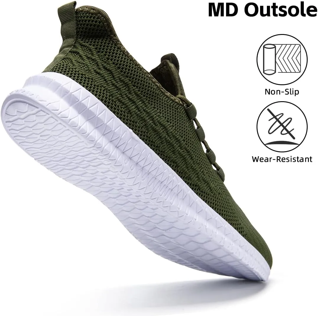 Men's Running Shoes Walking Sneakers Tennis Mens Shoes Casual Road Fashion Breathable Lightweight Slip on Workout Sport for Gym