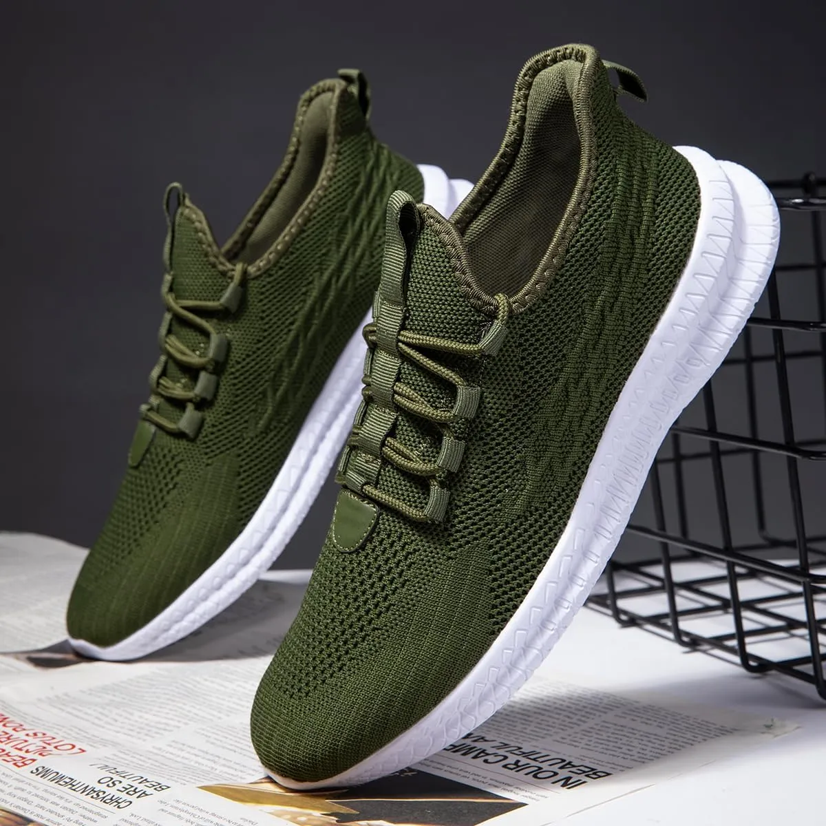 Men's Running Shoes Walking Sneakers Tennis Mens Shoes Casual Road Fashion Breathable Lightweight Slip on Workout Sport for Gym