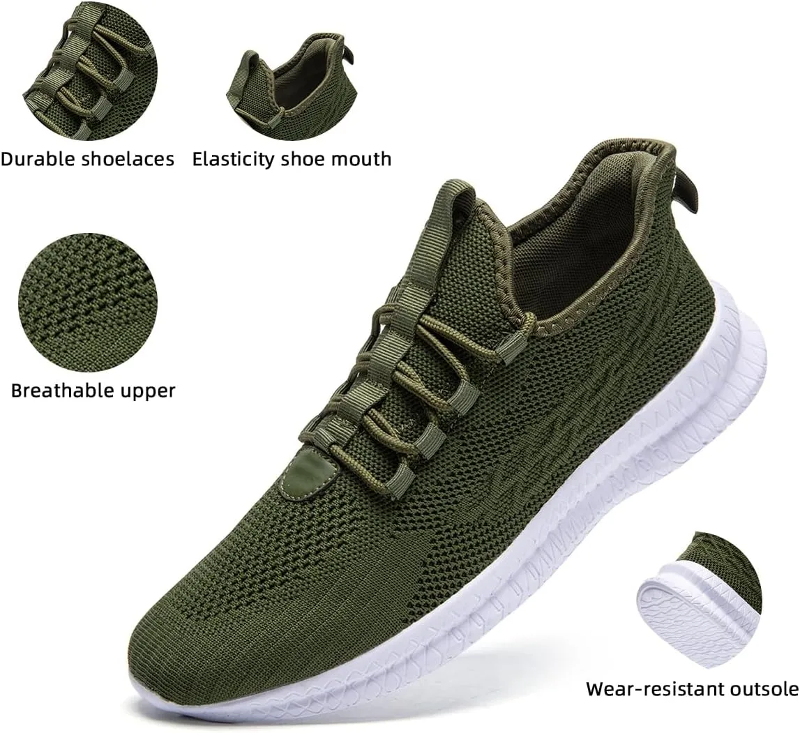 Men's Running Shoes Walking Sneakers Tennis Mens Shoes Casual Road Fashion Breathable Lightweight Slip on Workout Sport for Gym