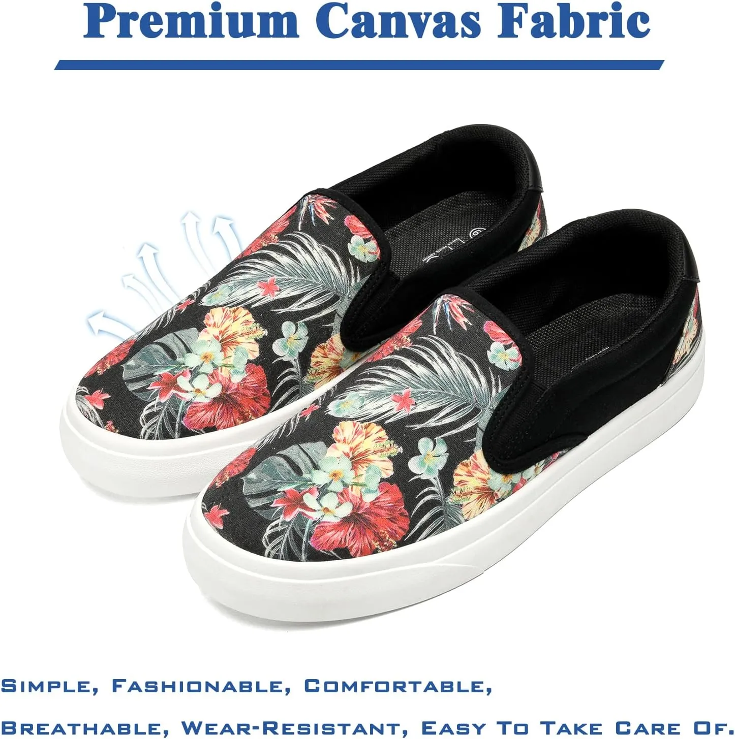 Men's Slip On Loafers Classic Canvas Shoes Casual Comfortable Flat Leisure Vintage Breathable Lightweight Dress Walking Sneakers
