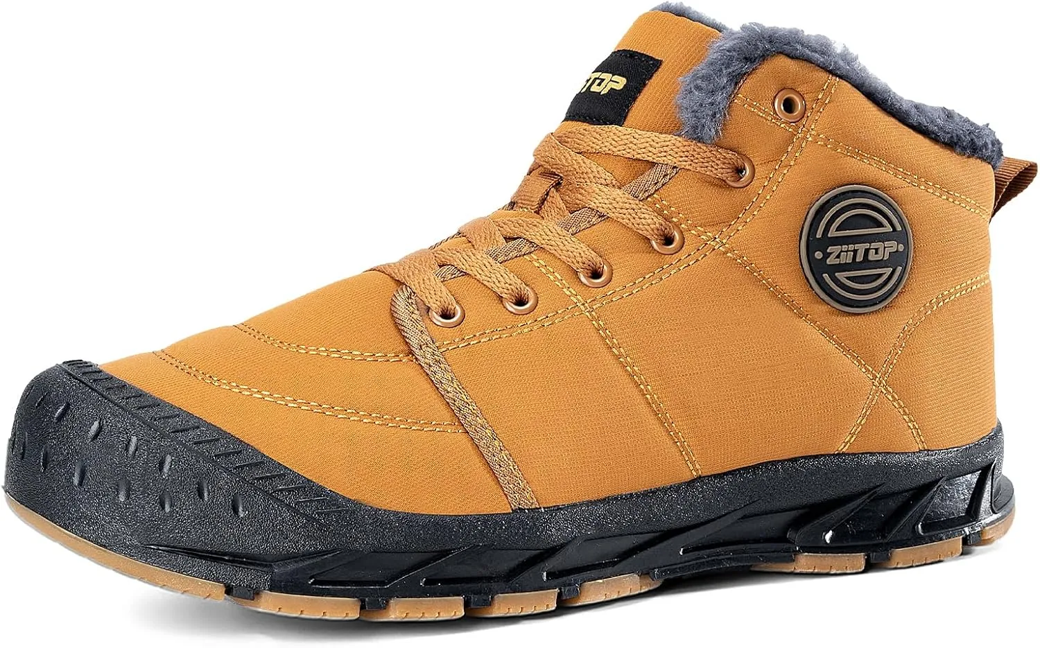Mens Snow Boots, Mens Winter Boots, Mens Winter Trekking Snow Boots, Winter Boots for Men Waterproof Fur Lined Warm Winter Boots Men Lace up Snow Ankle Shoes Outdoor Anti-Slip Lightweight Hiking Boot