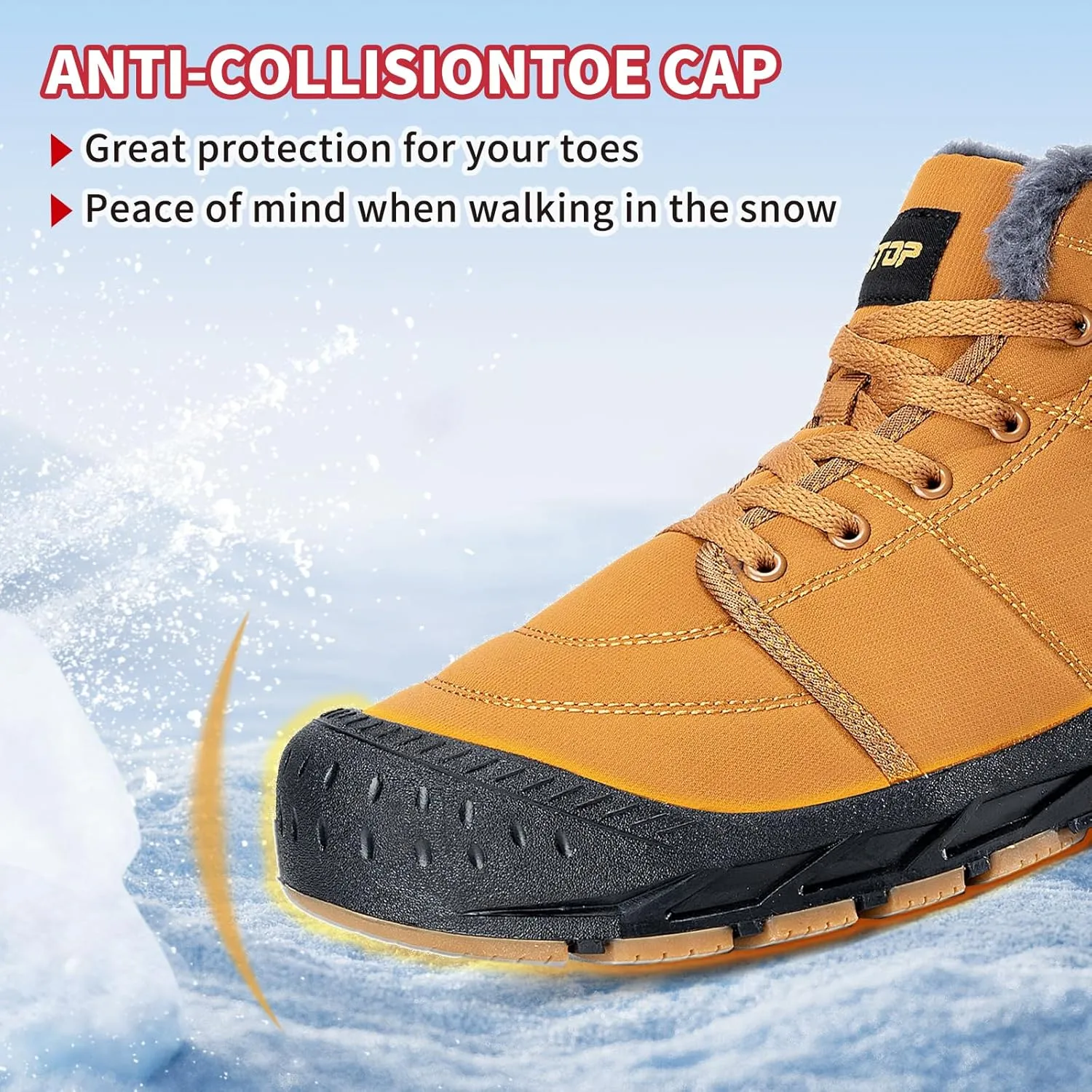 Mens Snow Boots, Mens Winter Boots, Mens Winter Trekking Snow Boots, Winter Boots for Men Waterproof Fur Lined Warm Winter Boots Men Lace up Snow Ankle Shoes Outdoor Anti-Slip Lightweight Hiking Boot
