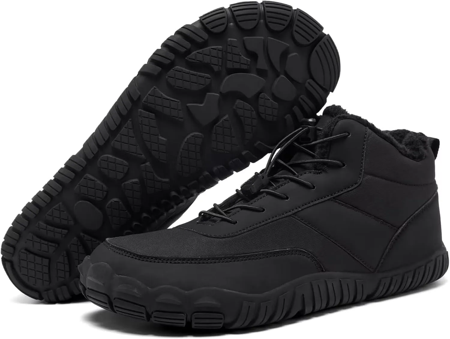 Mens Wide Toe Box Barefoot Winter Warm Shoes for Cold Weather Comfy Snow Boots