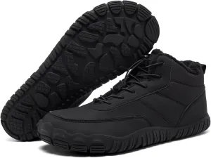 Mens Wide Toe Box Barefoot Winter Warm Shoes for Cold Weather Comfy Snow Boots