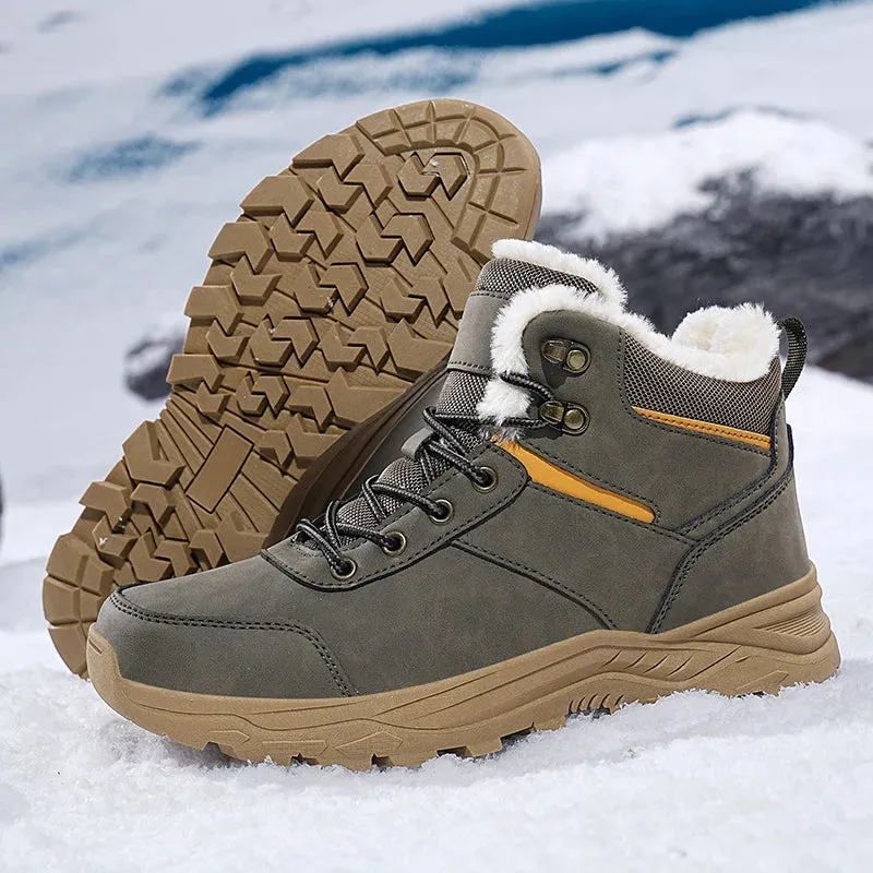 Men's Winter Snow Boots Waterproof Leather