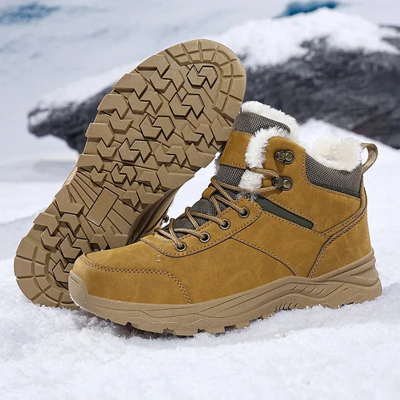 Men's Winter Snow Boots Waterproof Leather