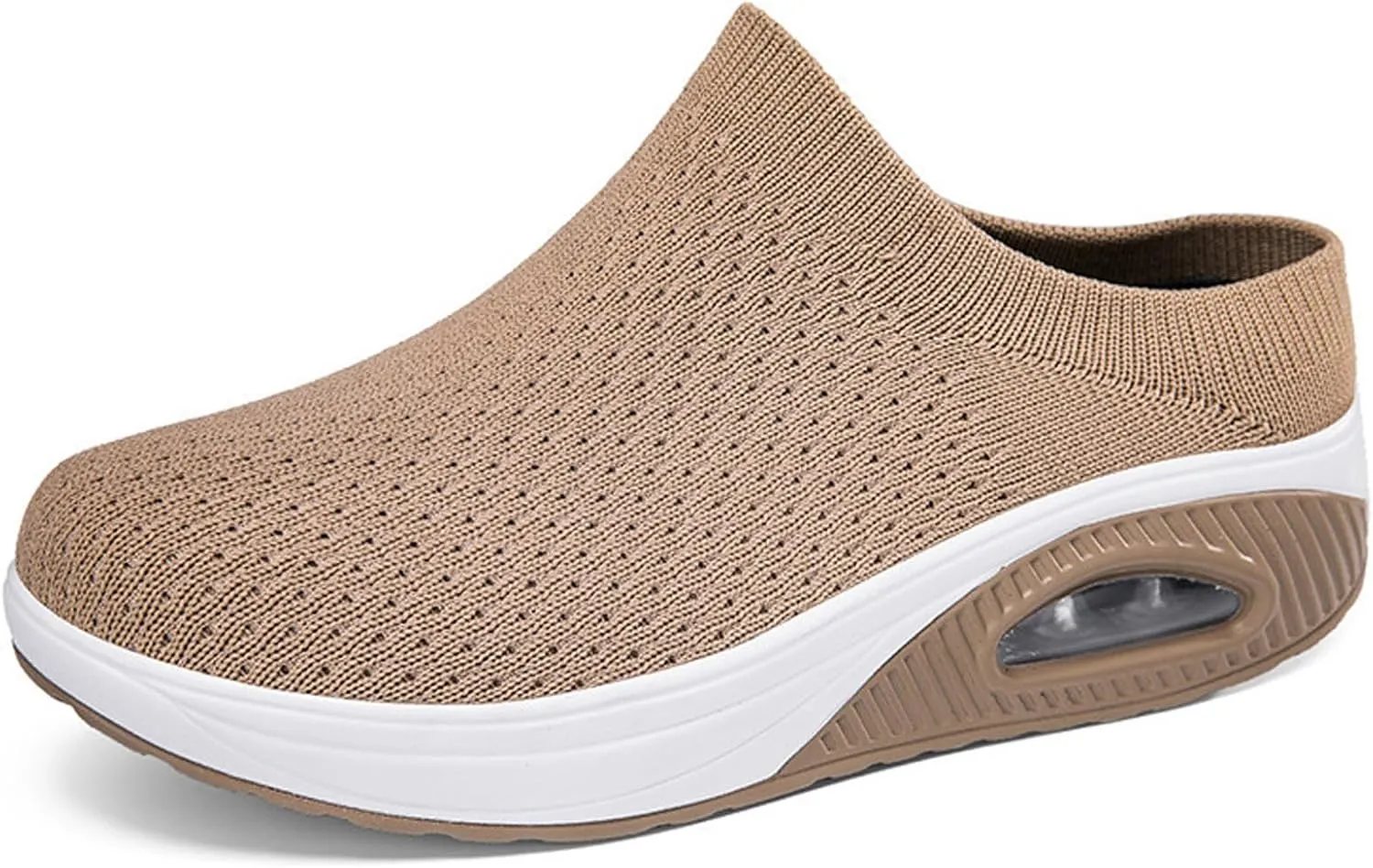 Mesh Platform Orthopedic Mules Clogs with Air Cushion for Women Lightweight Breathable Summer Anti-Skid Slip On Arch Support Wedge Outdoor Sport Walking Slippers for Daily Work