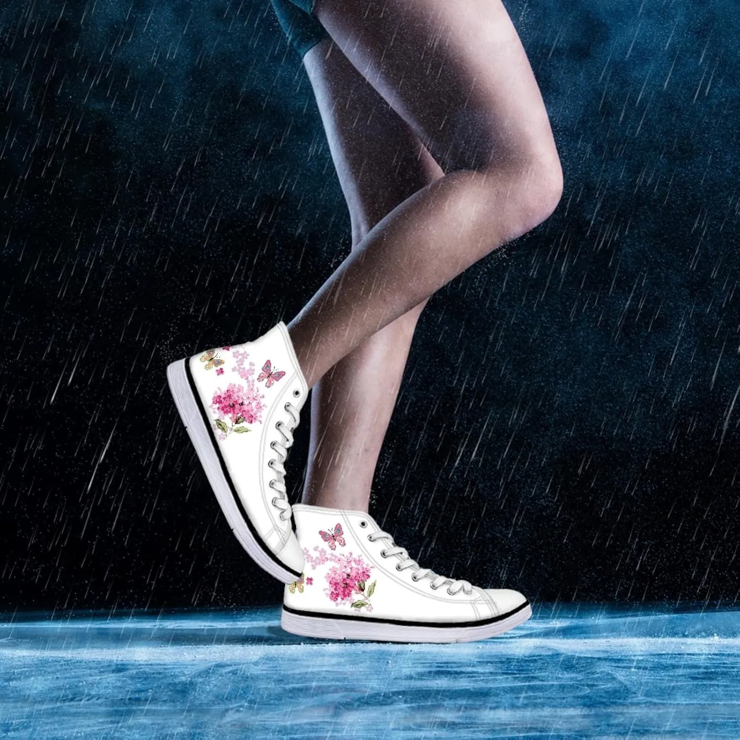 Micoklinlin Canvas Sneakers Women Novelty Canvas Shoes Girls High Top Running Shoes Lace Up Casual Classic Walking Shoes