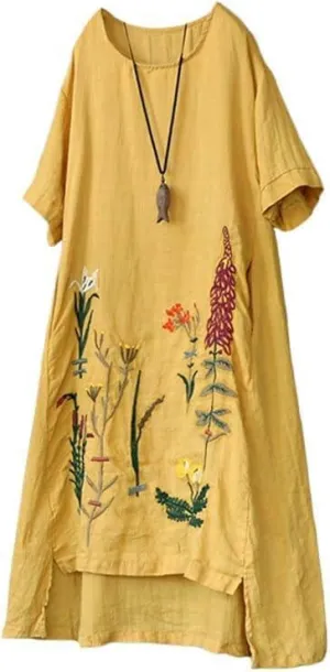 Minibee Embroidered Linen Dress
