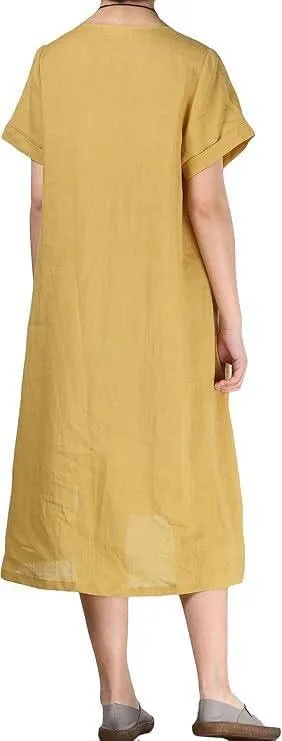 Minibee Embroidered Linen Dress