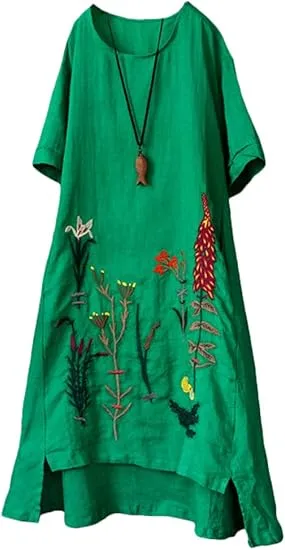 Minibee Embroidered Linen Dress