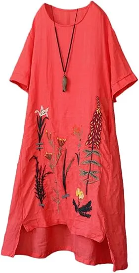 Minibee Embroidered Linen Dress